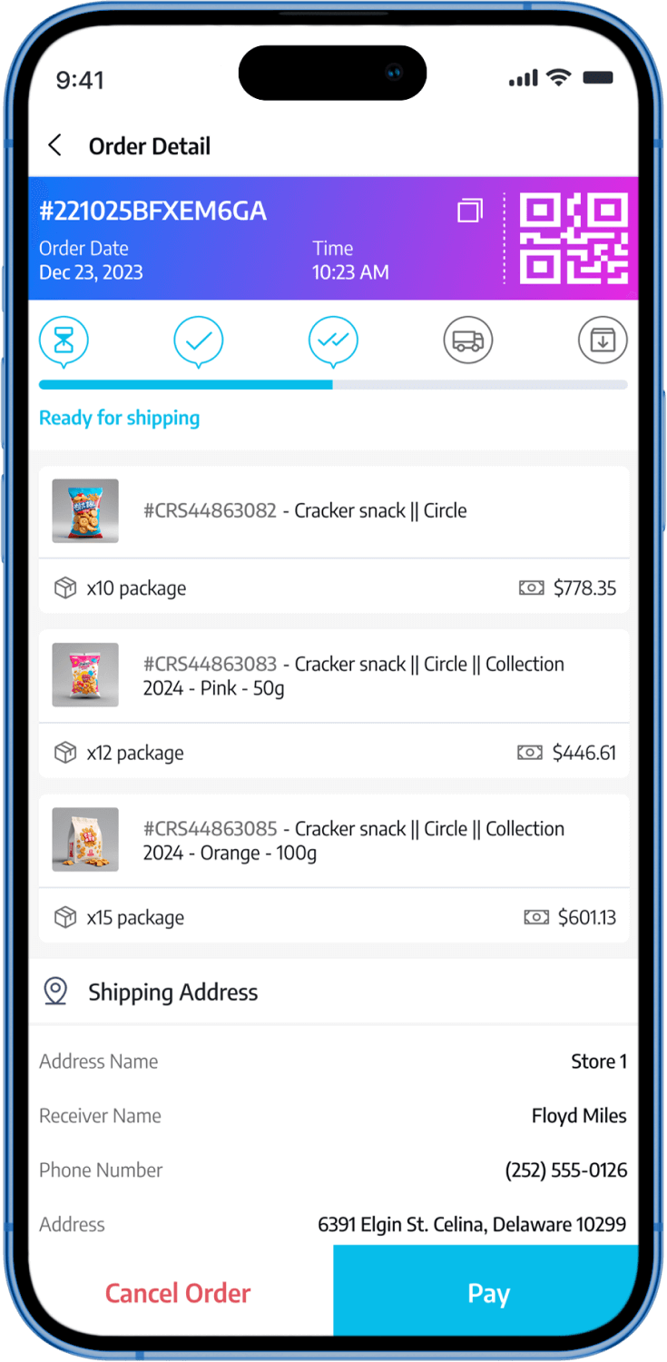 Sales reports screen