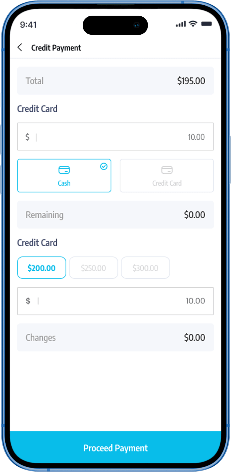 Customer management screen